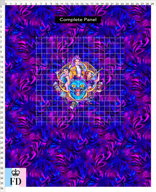 PREORDER - KPop Demon HuntrX - Panel - HunterX - Blue Magenta Wild - ADULT