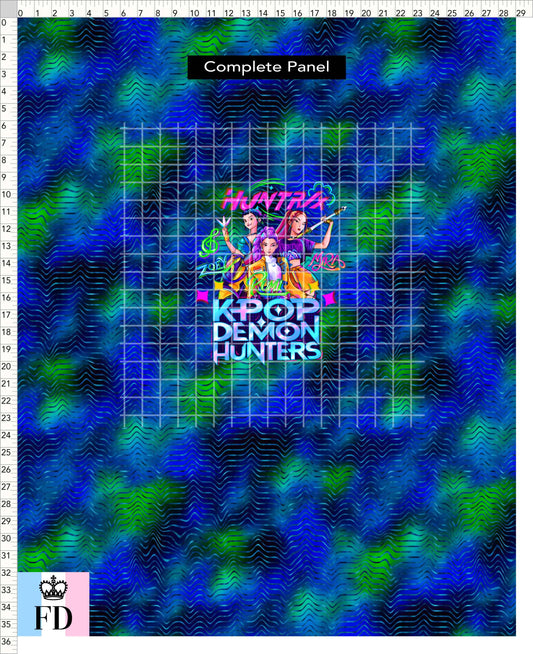 PREORDER - KPop Demon HuntrX - Panel - KPop DH - Blue Green Waves - ADULT