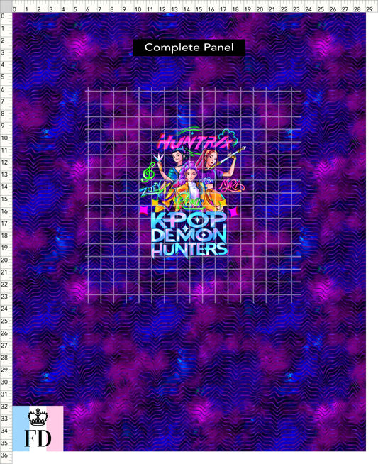 PREORDER - KPop Demon HuntrX - Panel - KPop DH - Blue Magenta Waves - ADULT