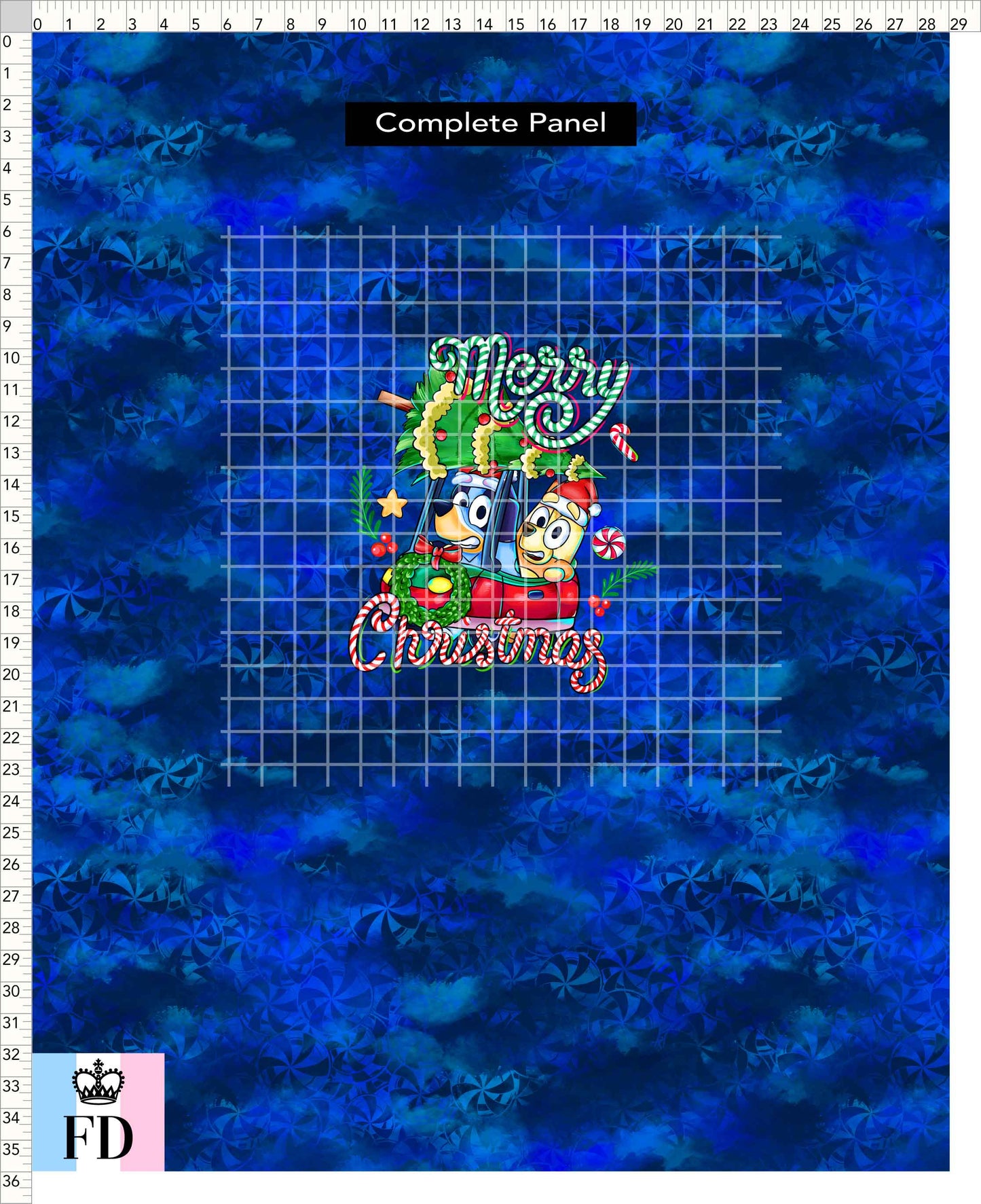 PREORDER - Christmas Wackadoo! - Panel - Merry Car - Candy Blue - CHILD or ADULT