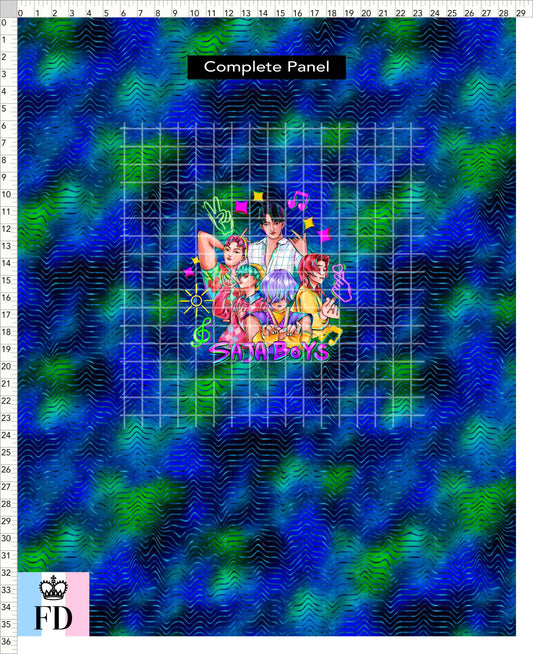PREORDER - KPop Demon HuntrX - Panel - Saja - Blue Green Waves - ADULT