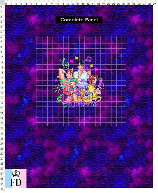 PREORDER - KPop Demon HuntrX - Panel - Saja - Blue Magenta Waves - ADULT