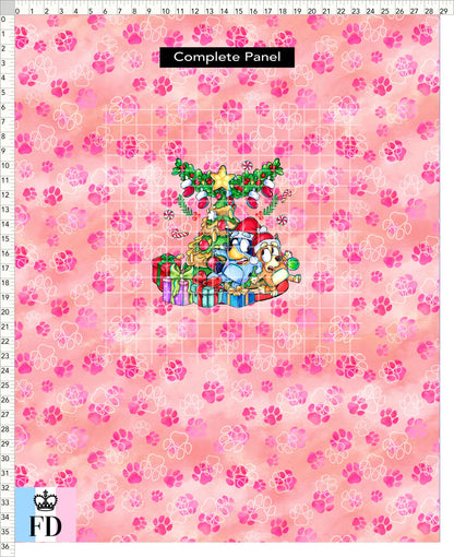 PREORDER - Christmas Wackadoo! - Panel - Tree - Paws Peach Pink - CHILD or ADULT
