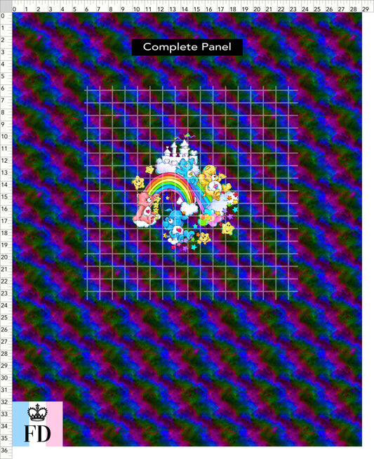 PREORDER - Rainbow Bears - Panel - Castle Fun - Clouds Dark - ADULT