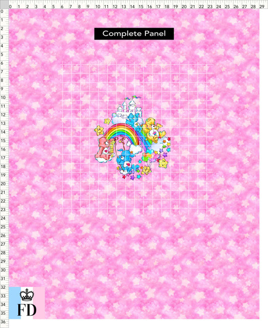 PREORDER - Rainbow Bears - Panel - Castle Fun - Stars Pink - ADULT