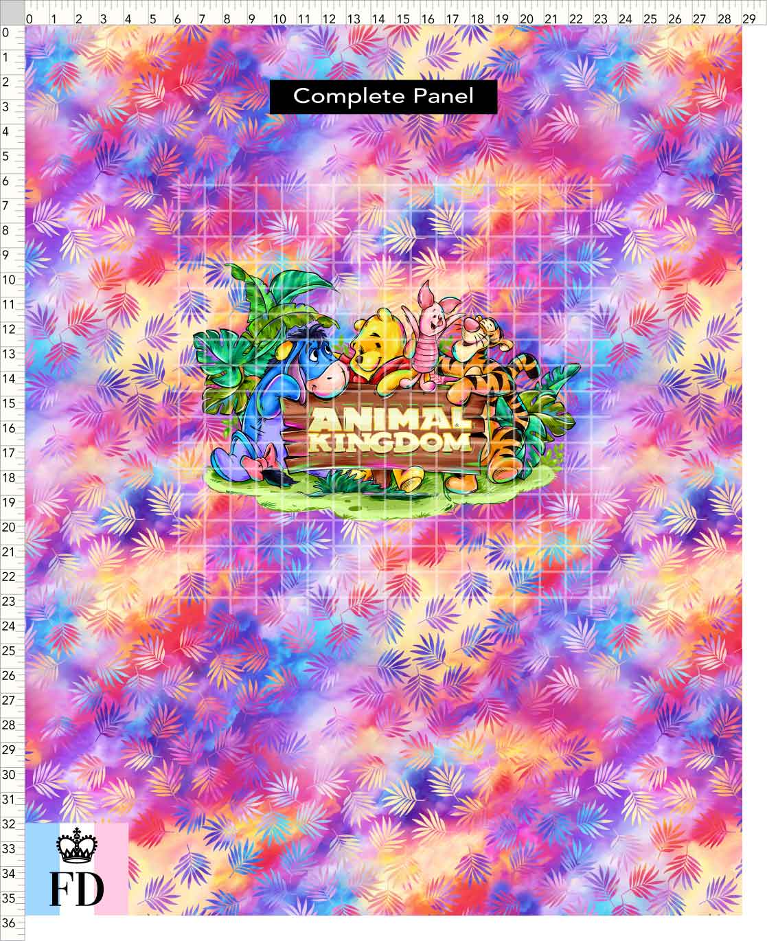PREORDER - Safari Adventures - Panel - Pooh Friends AK - Palms Colorful - CHILD or ADULT