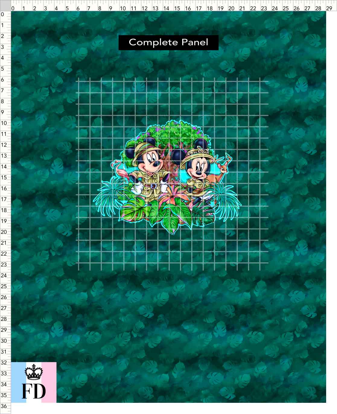 PREORDER - Safari Adventures - Panel - Safari Mice - Leaves Emerald - CHILD or ADULT