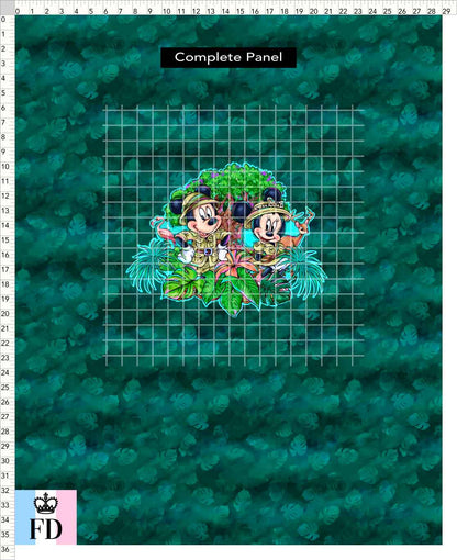 PREORDER - Safari Adventures - Panel - Safari Mice - Leaves Emerald - CHILD or ADULT