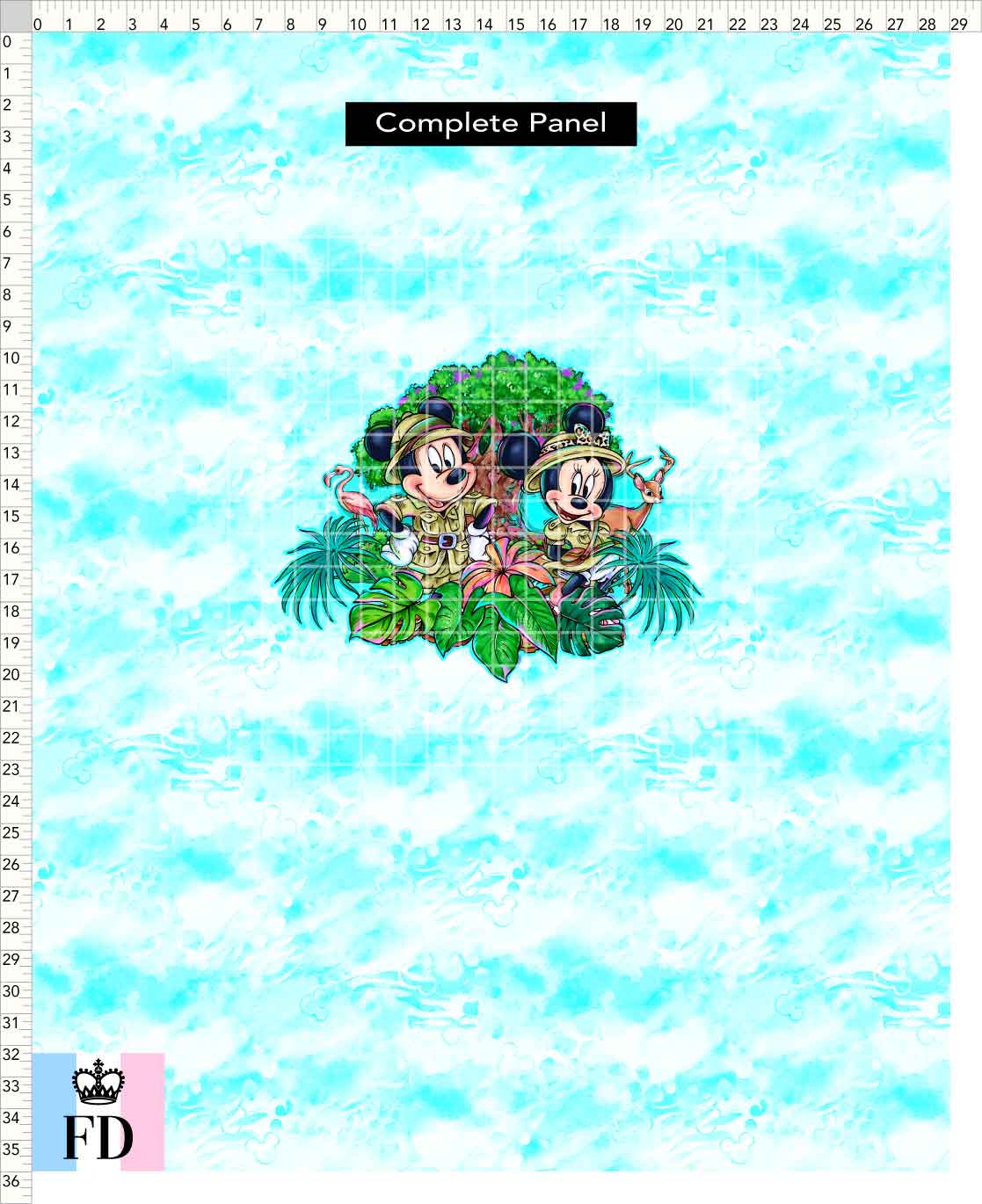 PREORDER - Safari Adventures - Panel - Safari Mice - Skin Turquoise - CHILD or ADULT