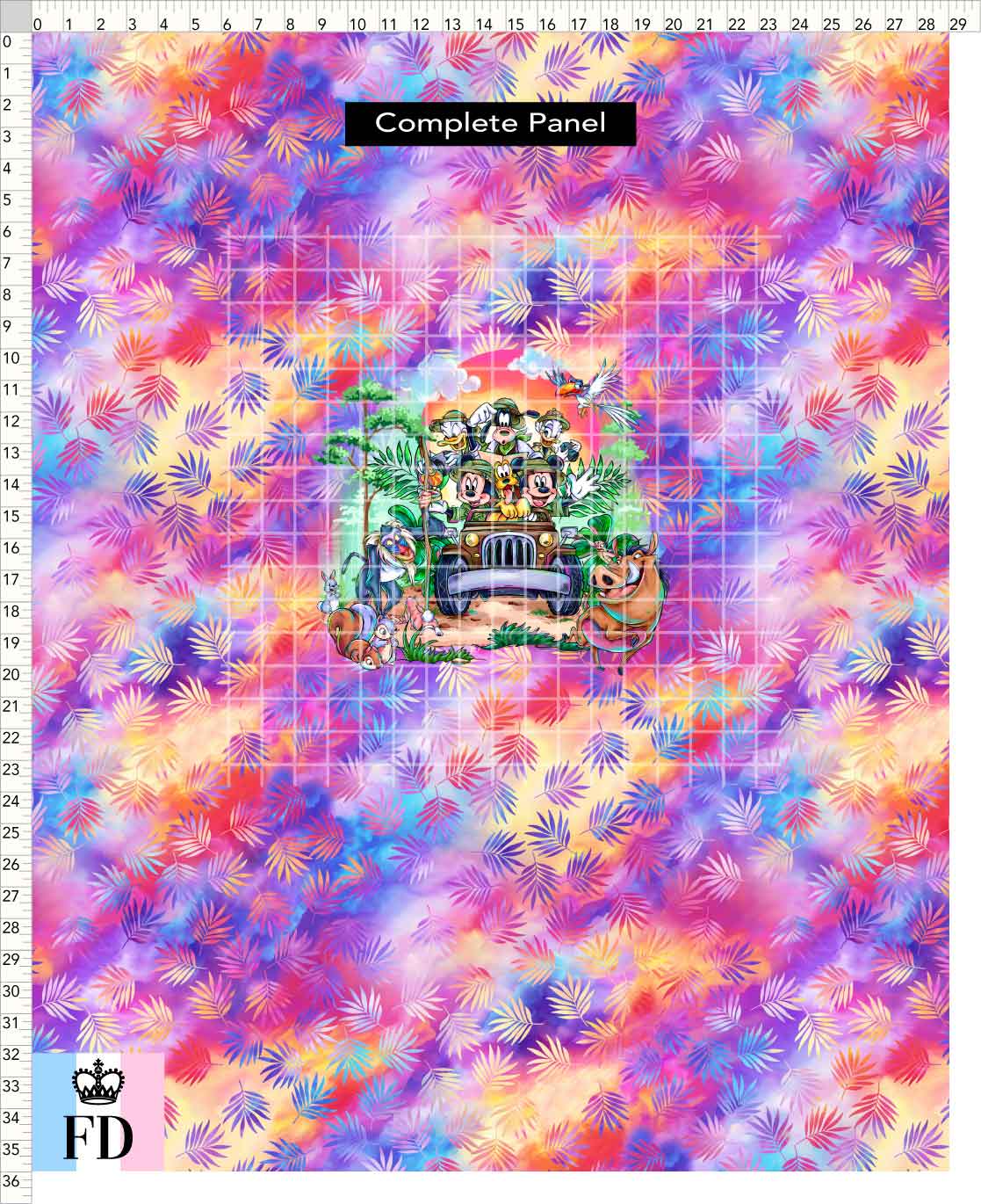 PREORDER - Safari Adventures - Panel - Safari Time - Palms Colorful - CHILD or ADULT