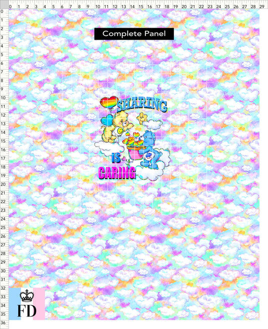 PREORDER - Rainbow Bears - Panel - Sharing - Clouds Colorful - ADULT