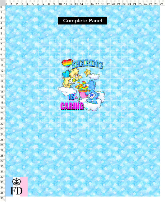 PREORDER - Rainbow Bears - Panel - Sharing - Stars Light Blue - ADULT