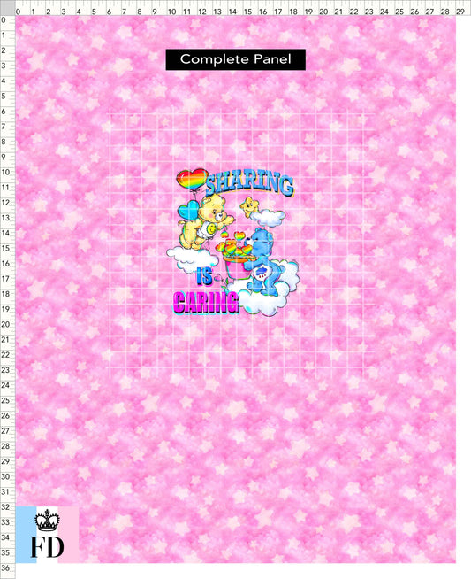PREORDER - Rainbow Bears - Panel - Sharing - Stars Pink - ADULT