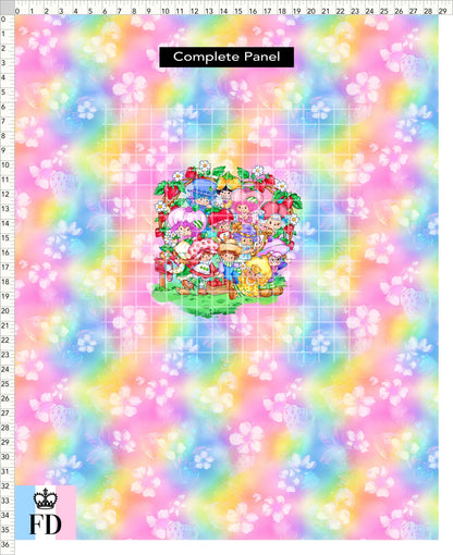 PREORDER - Short-Berry Friends - Panel - Short-Berry Friends - Strawberries Rainbow - CHILD or ADULT