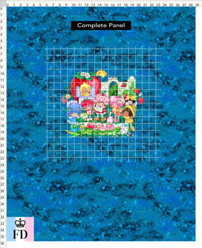 PREORDER - Short-Berry Friends - Panel - Short-Berry Girls - Foliage Blue - CHILD or ADULT