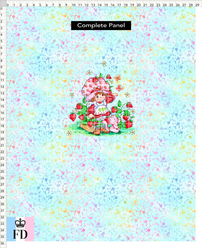 PREORDER - Short-Berry Friends - Panel - Strawberry - Foliage Aqua - CHILD or ADULT