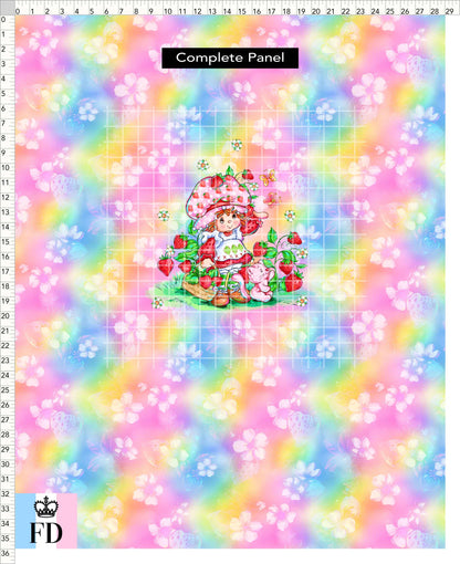 PREORDER - Short-Berry Friends - Panel - Strawberry - Strawberries Rainbow - CHILD or ADULT