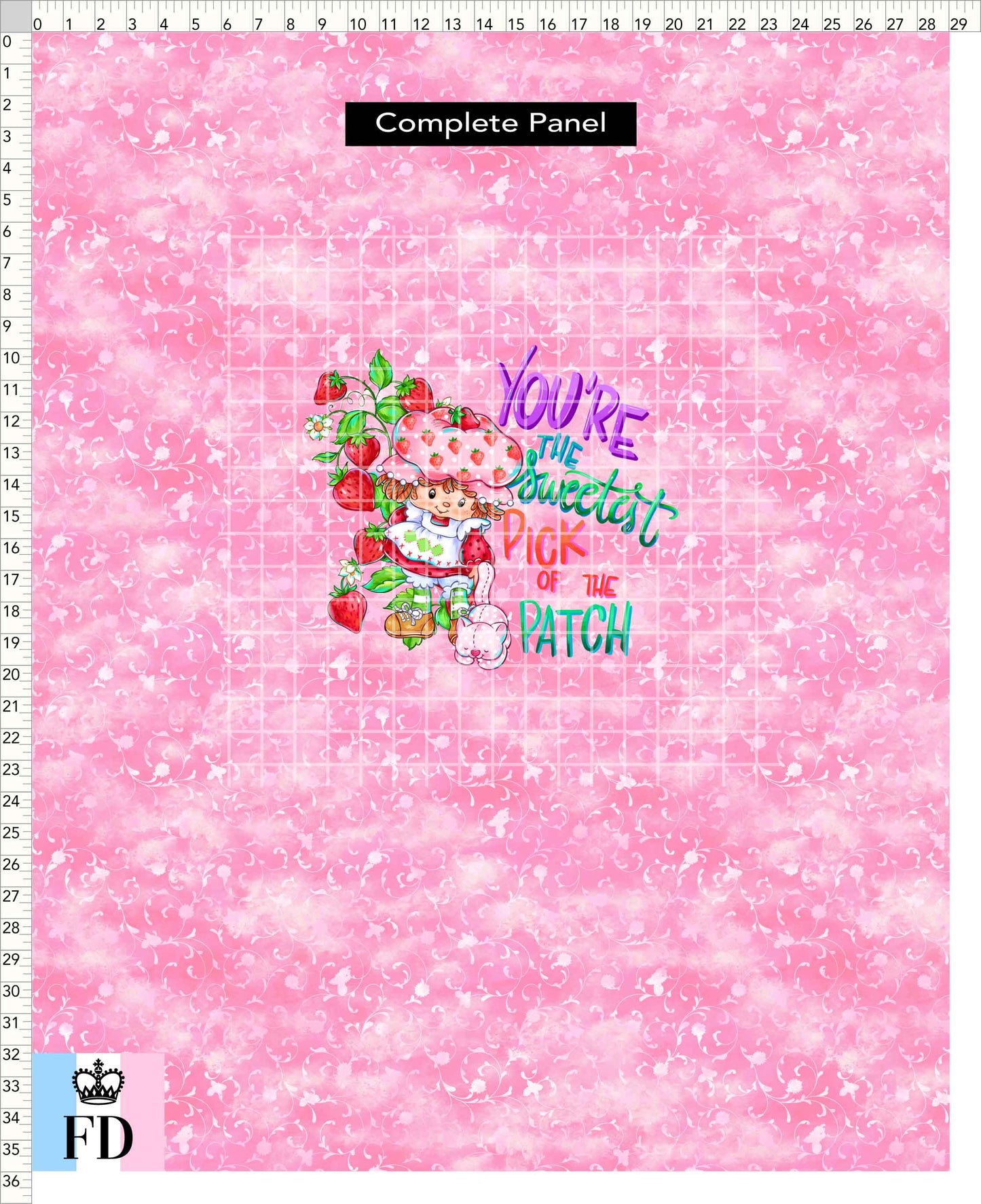 PREORDER - Short-Berry Friends - Panel - Sweetest Pick - Foliage Pink - CHILD or ADULT