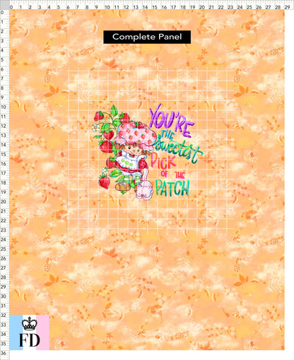 PREORDER - Short-Berry Friends - Panel - Sweetest Pick - Leaves Apricot - CHILD or ADULT