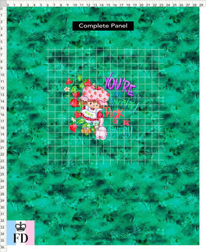 PREORDER - Short-Berry Friends - Panel - Sweetest Pick - Leaves Green - CHILD or ADULT