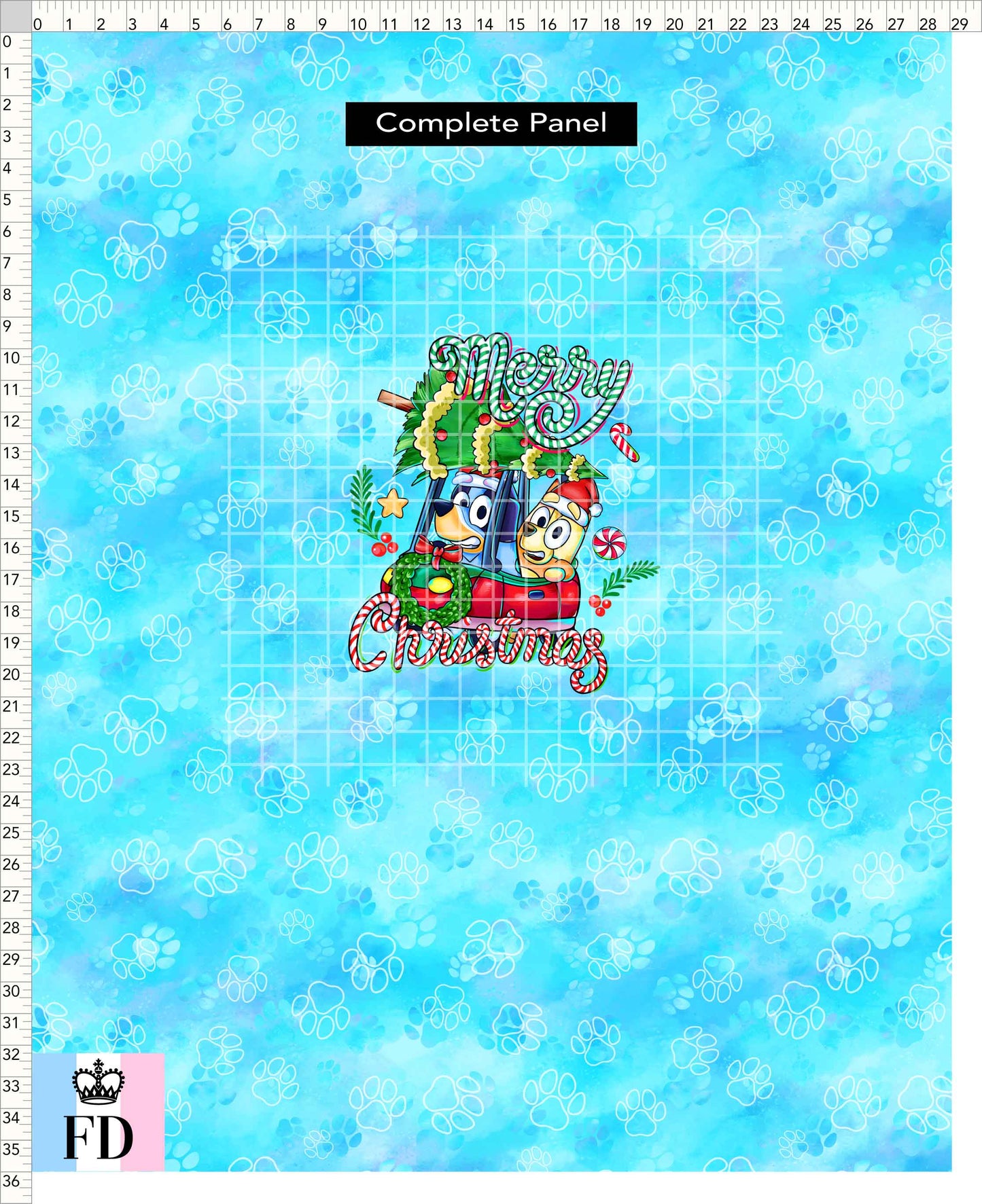 PREORDER - Christmas Wackadoo! - Panel - Merry Car - Paws Light Blue - CHILD or ADULT