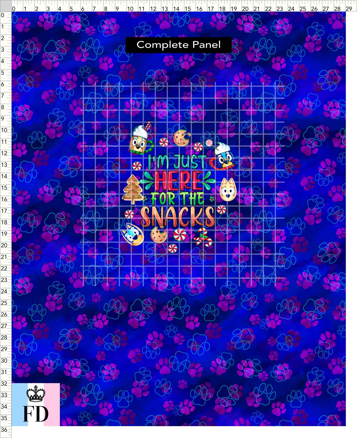PREORDER - Christmas Wackadoo! - Panel - Snacks - Paws Blue - CHILD or ADULT