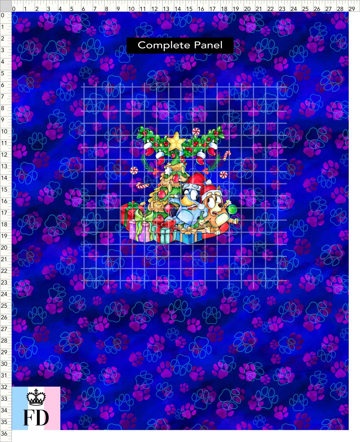 PREORDER - Christmas Wackadoo! - Panel - Tree - Paws Blue - CHILD or ADULT