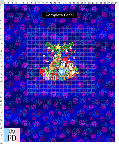 PREORDER - Christmas Wackadoo! - Panel - Tree - Paws Blue - CHILD or ADULT