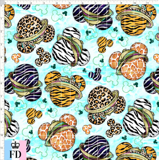 PREORDER - Safari Adventures - Animal Print Heads - Turquoise - REGULAR SCALE