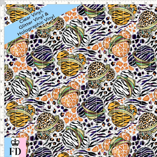 PREORDER - Safari Adventures - Animal Print Heads Wild - CLEAR & GLITTER VINYL - SMALL SCALE