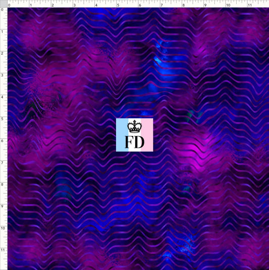 PREORDER - KPop Demon HuntrX - Background - Waves Blue Magenta