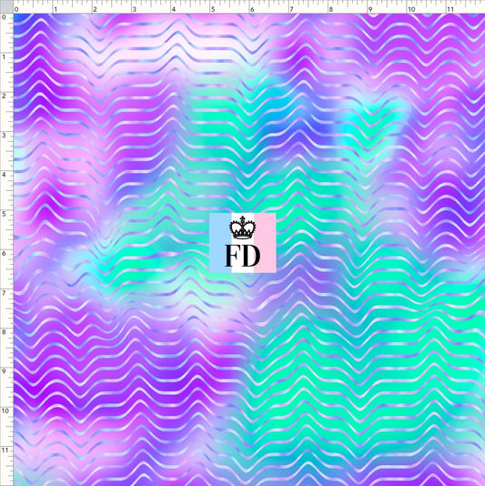 PREORDER - KPop Demon HuntrX - Background - Waves Aqua Lilac