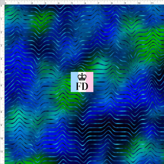 PREORDER - KPop Demon HuntrX - Background - Waves Blue Green