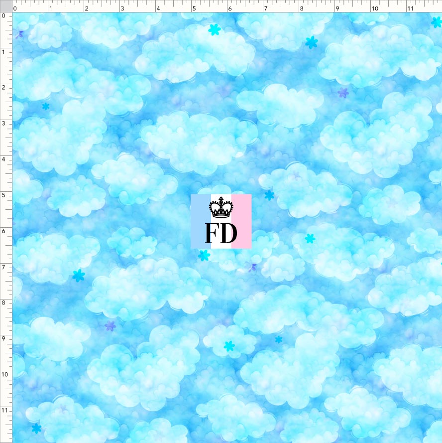 PREORDER - Rainbow Bears - Background - Clouds Light Blue