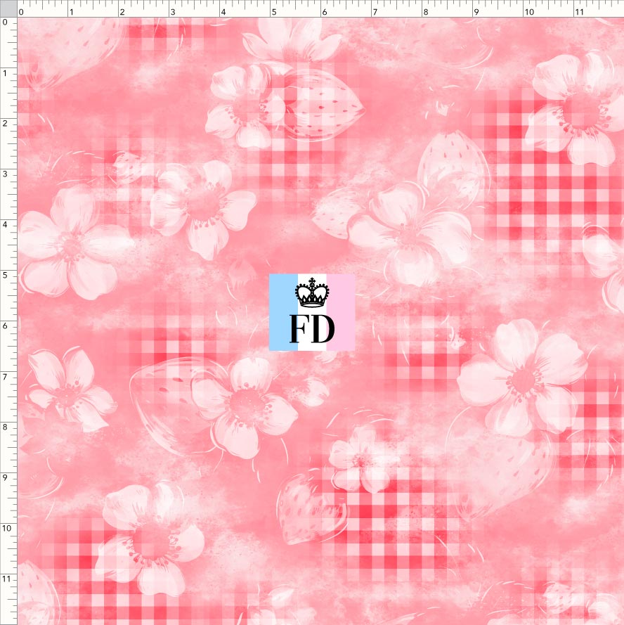 PREORDER - Short-Berry Friends - Background - Gingham Coral