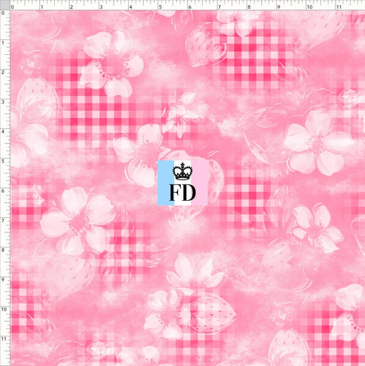 PREORDER - Short-Berry Friends - Background - Gingham Pink