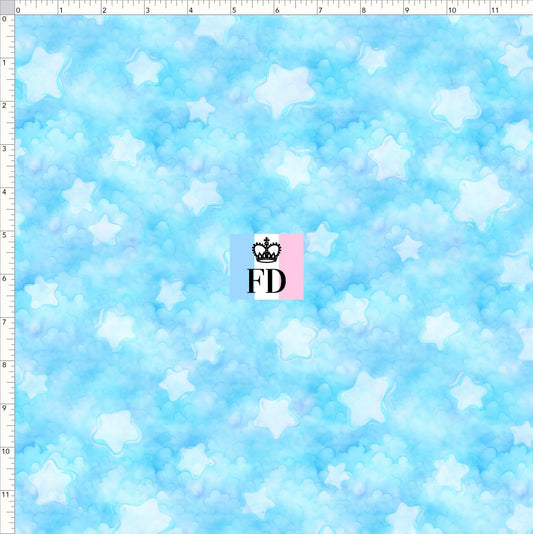 PREORDER - Rainbow Bears - Background - Stars Light Blue