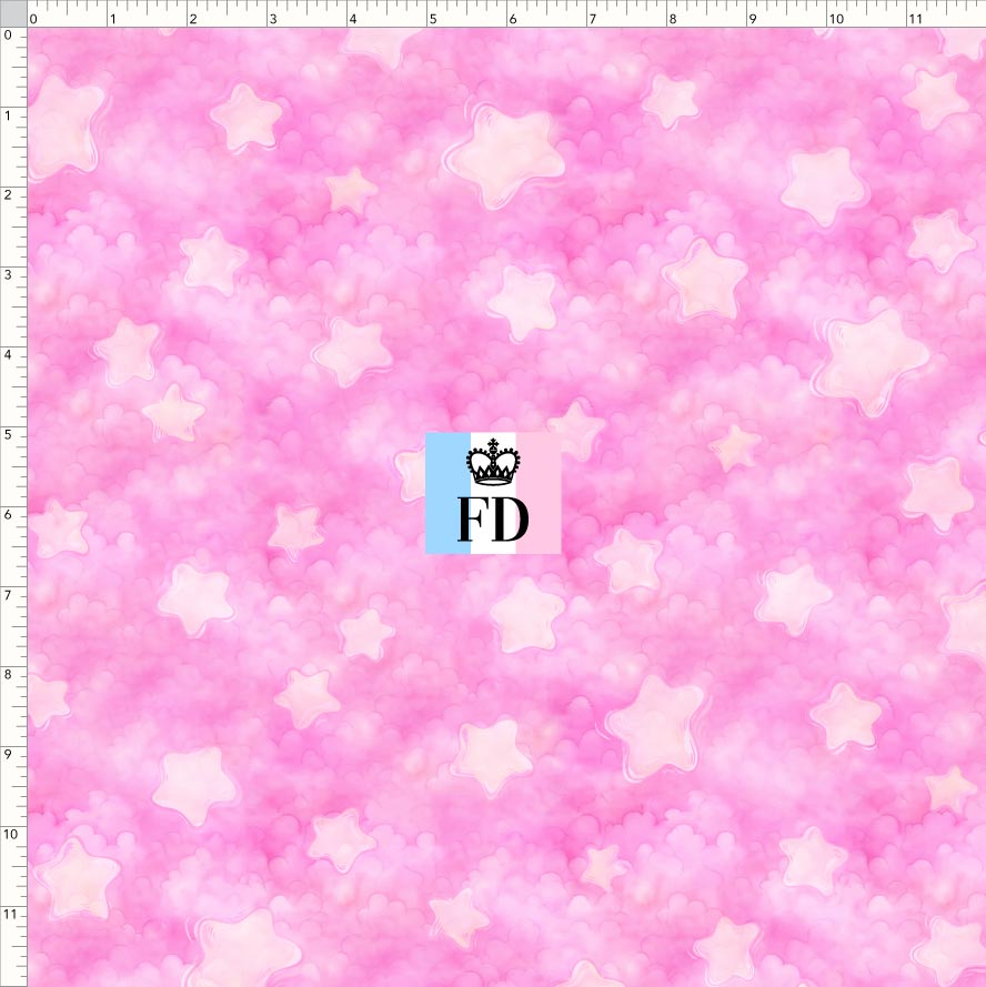 PREORDER - Rainbow Bears - Background - Stars Pink