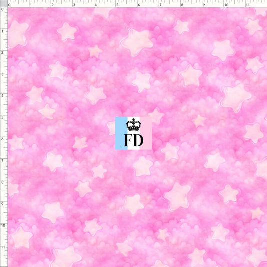 PREORDER - Rainbow Bears - Background - Stars Pink