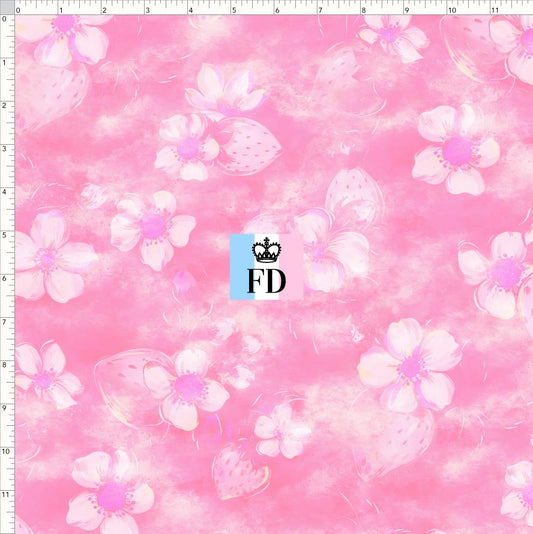 PREORDER - Short-Berry Friends - Background - Strawberries Pink
