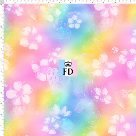 PREORDER - Short-Berry Friends - Background - Strawberries Rainbow
