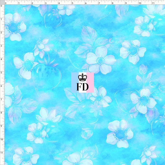 PREORDER - Short-Berry Friends - Background - Strawberries Turquoise