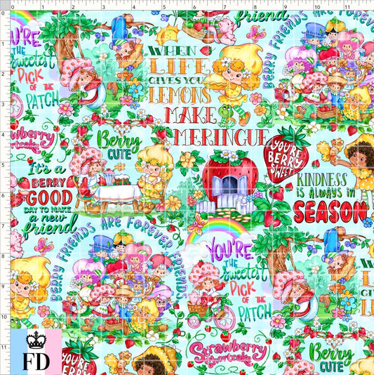 PREORDER - Short-Berry Friends - Berry Phrases - Aqua - REGULAR SCALE