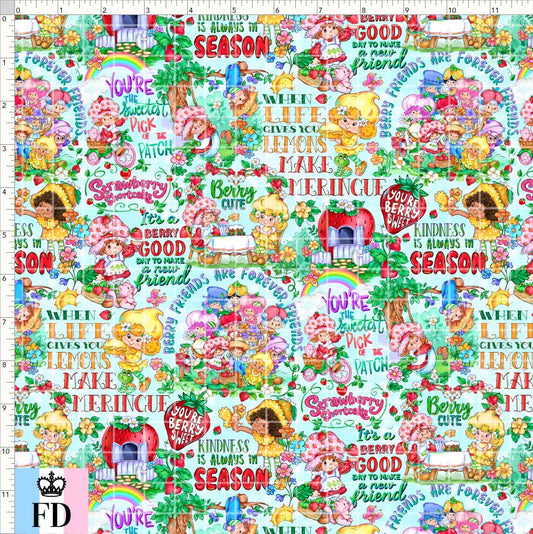 PREORDER - Short-Berry Friends - Berry Phrases - Aqua - SMALL SCALE