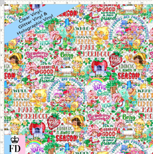 PREORDER - Short-Berry Friends - Berry Phrases - CLEAR & GLITTER VINYL - SMALL SCALE
