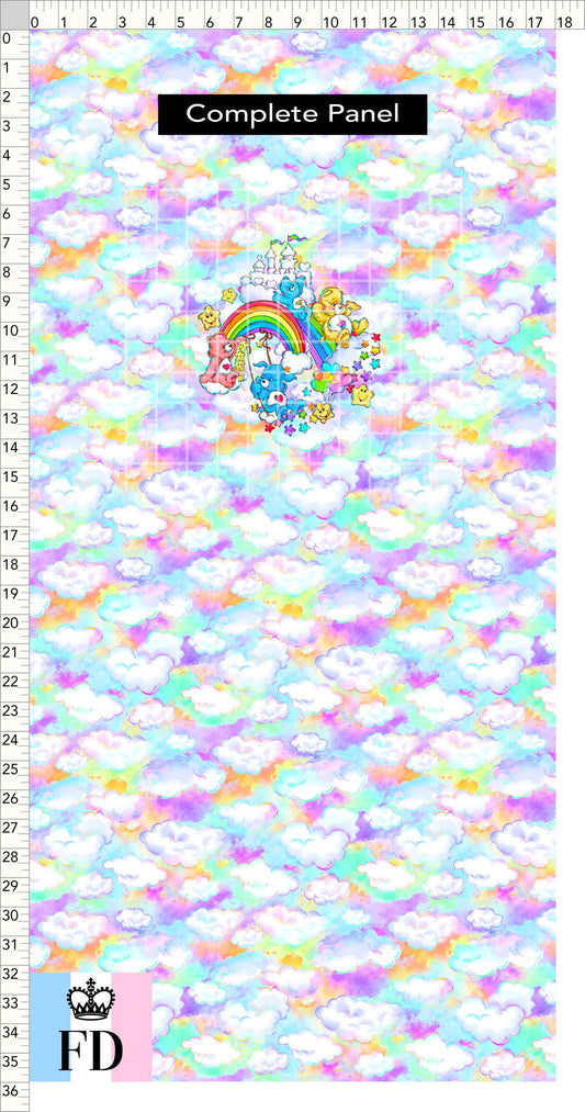 PREORDER - Rainbow Bears - Panel - Castle Fun - Clouds Colorful - CHILD