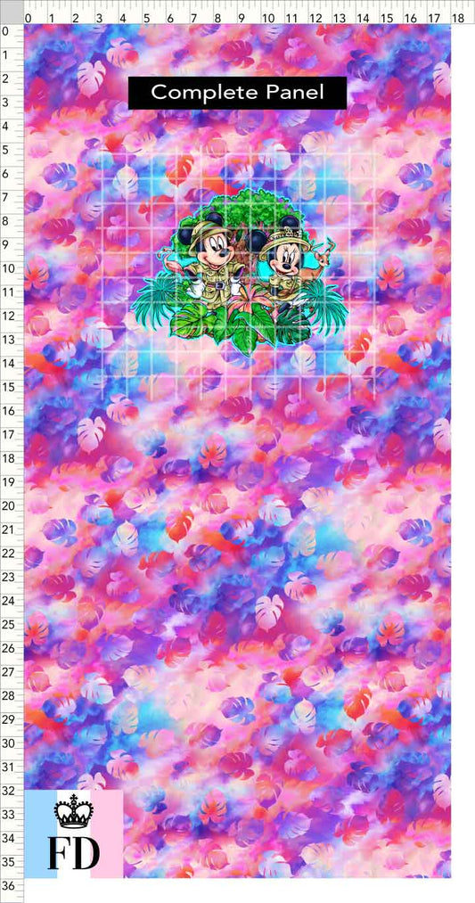 PREORDER - Safari Adventures - Panel - Safari Mice - Leaves Colorful - CHILD or ADULT