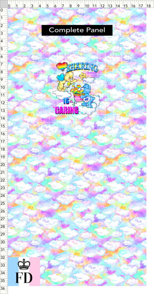PREORDER - Rainbow Bears - Panel - Sharing - Clouds Colorful - CHILD