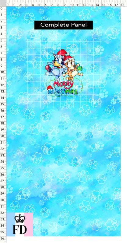 PREORDER - Christmas Wackadoo! - Panel - Blueymas - Paws Light Blue - CHILD or ADULT