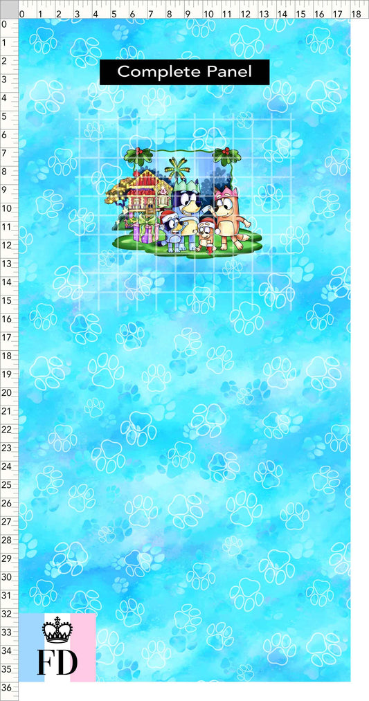 PREORDER - Christmas Wackadoo! - Panel - Family - Paws Light Blue - CHILD or ADULT
